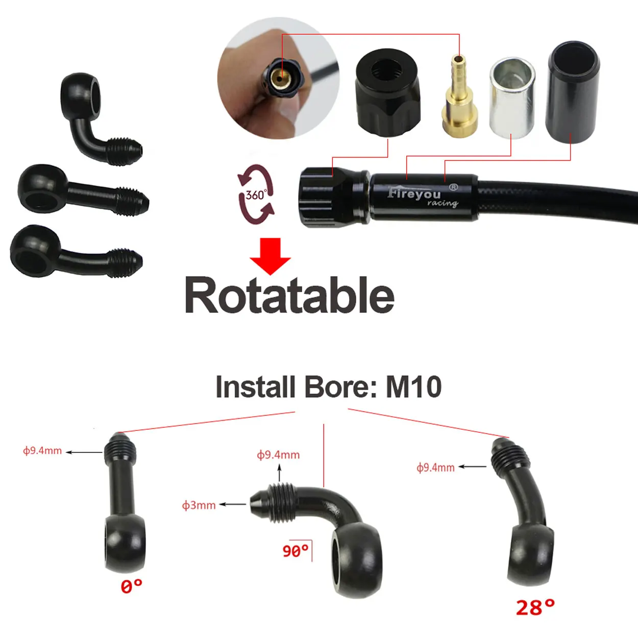 AN3 Braided Brake Hose Motorcy - Brake Line Motorcycle ulasan dan harga